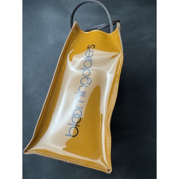 Bloomingdale's Little Brown Bag Vinyl Tote Brown Lunch Bag Purse Reusable - Picture 7 of 11